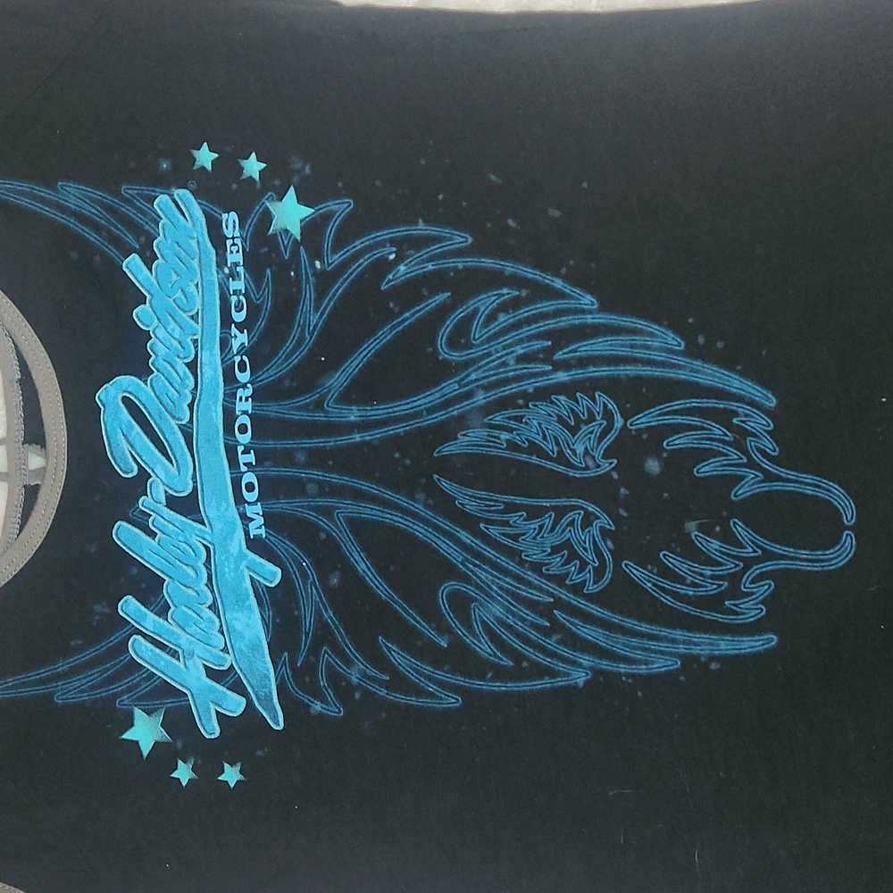 Harley-Davidson Black Tee with Teal Design